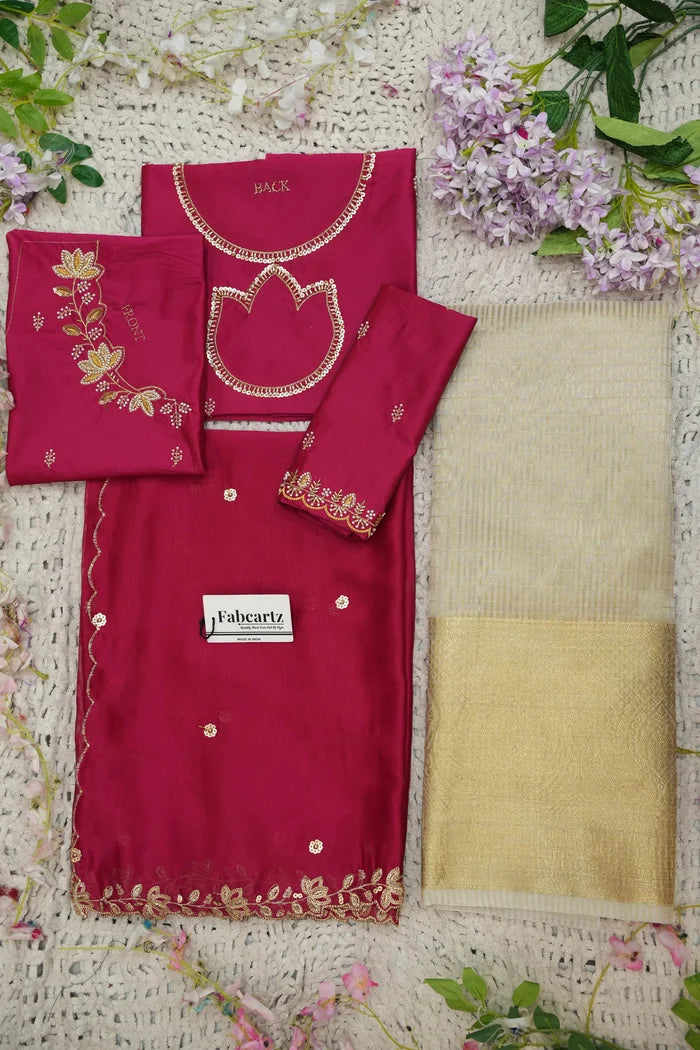 దక్షిణ భారత పండుగ సాంప్రదాయ హాఫ్ చీర (ఛవి) 