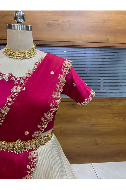 దక్షిణ భారత పండుగ సాంప్రదాయ హాఫ్ చీర (ఛవి) 