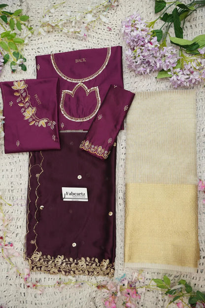 దక్షిణ భారత పండుగ సాంప్రదాయ హాఫ్ చీర (ఛవి) 