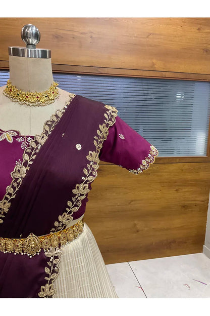 దక్షిణ భారత పండుగ సాంప్రదాయ హాఫ్ చీర (ఛవి) 