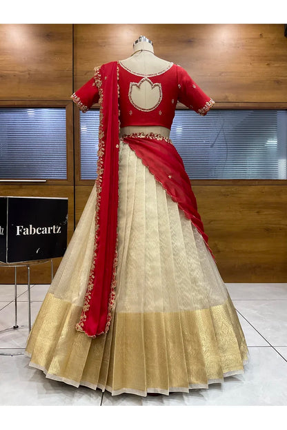 దక్షిణ భారత పండుగ సాంప్రదాయ హాఫ్ చీర (ఛవి) 