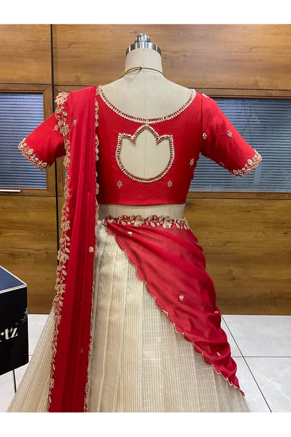 దక్షిణ భారత పండుగ సాంప్రదాయ హాఫ్ చీర (ఛవి) 