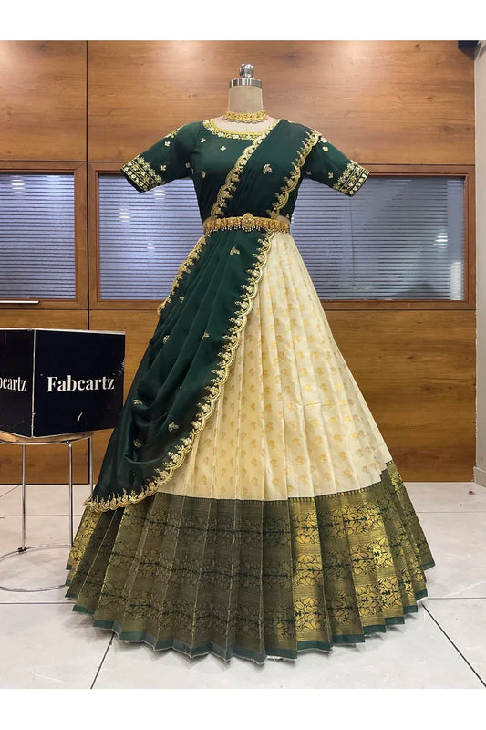 దక్షిణ భారత పండుగ సాంప్రదాయ హాఫ్ చీర (ఛవి) 