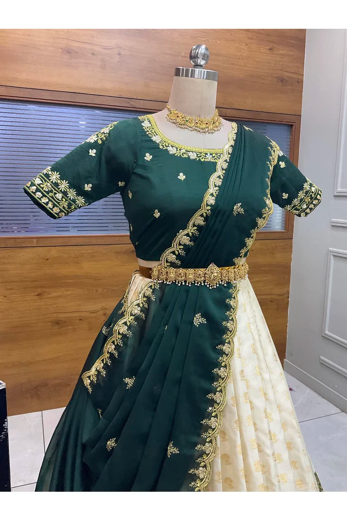 దక్షిణ భారత పండుగ సాంప్రదాయ హాఫ్ చీర (ఛవి) 