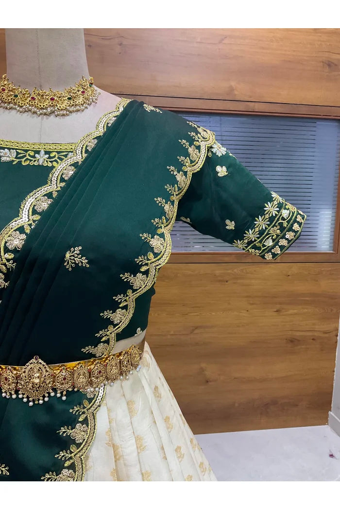 దక్షిణ భారత పండుగ సాంప్రదాయ హాఫ్ చీర (ఛవి) 