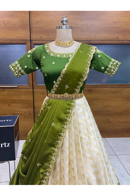 దక్షిణ భారత పండుగ సాంప్రదాయ హాఫ్ చీర (ఛవి) 