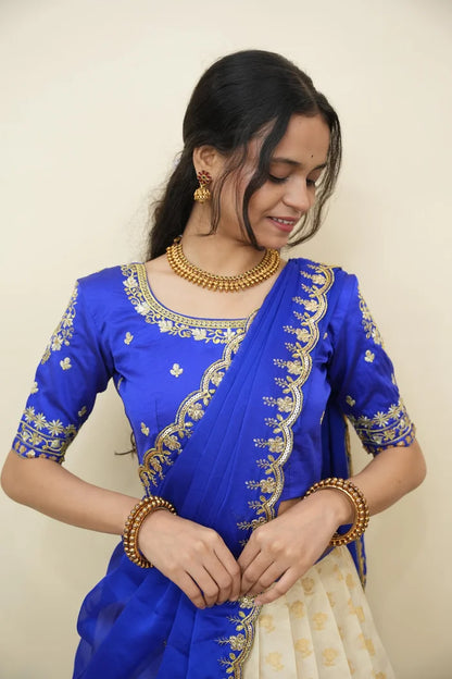 దక్షిణ భారత పండుగ సాంప్రదాయ హాఫ్ చీర (ఛవి) 
