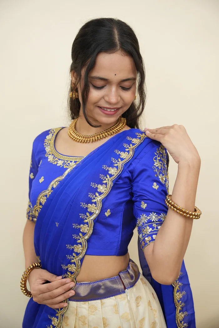 దక్షిణ భారత పండుగ సాంప్రదాయ హాఫ్ చీర (ఛవి) 