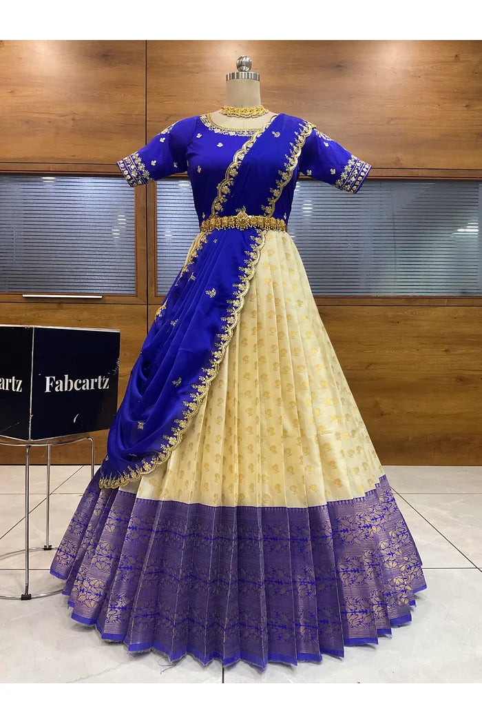 దక్షిణ భారత పండుగ సాంప్రదాయ హాఫ్ చీర (ఛవి) 