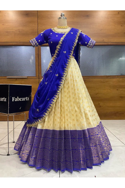 దక్షిణ భారత పండుగ సాంప్రదాయ హాఫ్ చీర (ఛవి) 