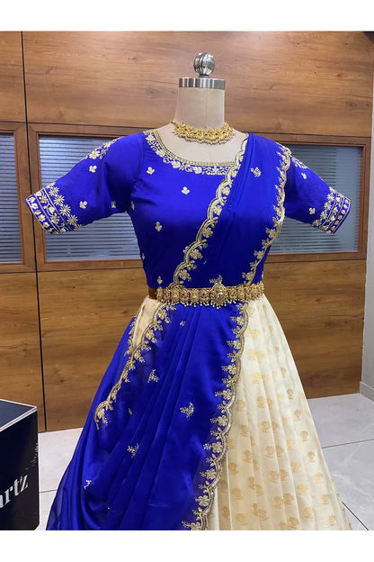 దక్షిణ భారత పండుగ సాంప్రదాయ హాఫ్ చీర (ఛవి) 