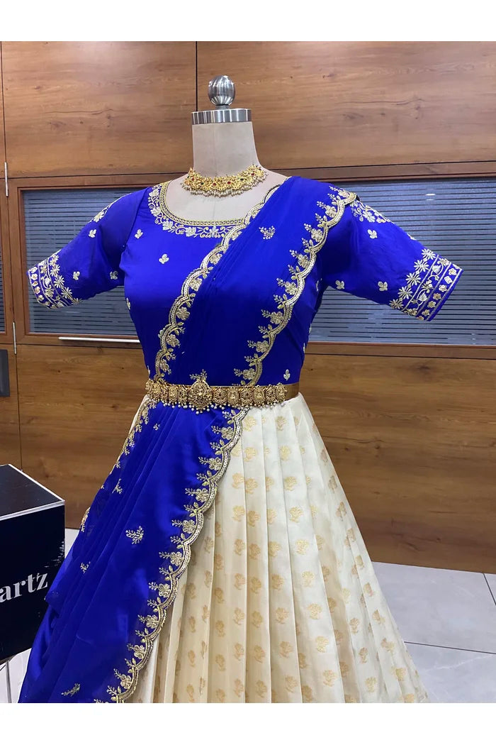 దక్షిణ భారత పండుగ సాంప్రదాయ హాఫ్ చీర (ఛవి) 