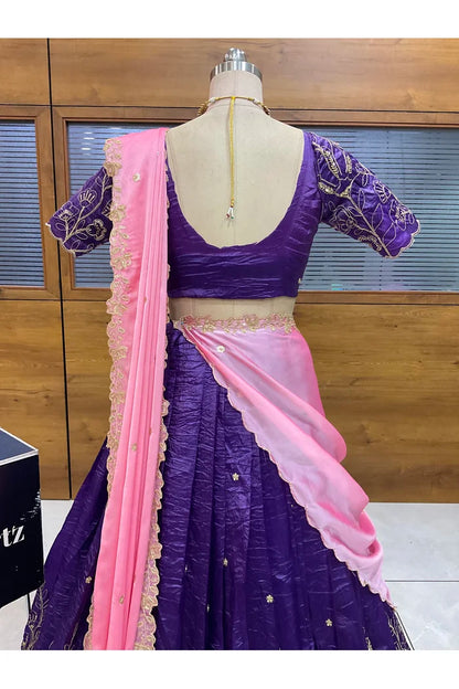 దక్షిణ భారత పండుగ సాంప్రదాయ హాఫ్ చీర (ఛవి) 