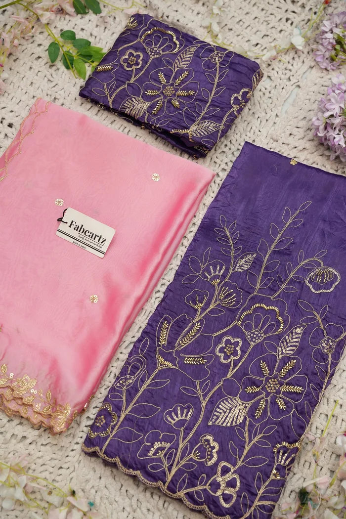 Beautiful South Indian Style Gold Crush Half Saree with Hand Work and Beads Work Blouse and Dupatta for Women | SitaRamam Kv