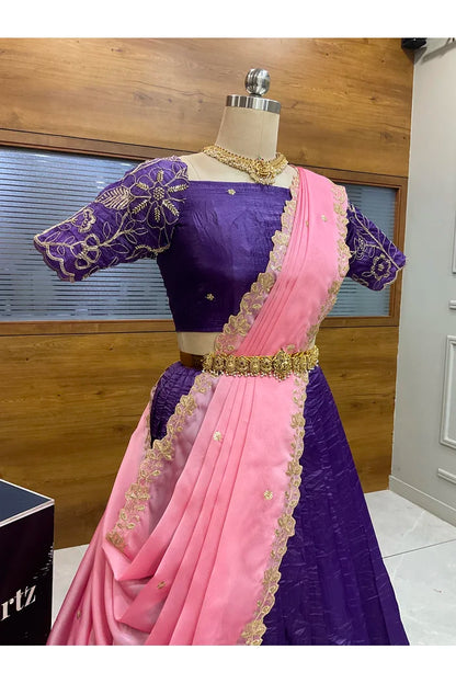 దక్షిణ భారత పండుగ సాంప్రదాయ హాఫ్ చీర (ఛవి) 