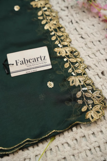 Beautiful South Indian Style Gold Crush Half Saree with Hand Work and Beads Work Blouse and Dupatta for Women | SitaRamam Kv