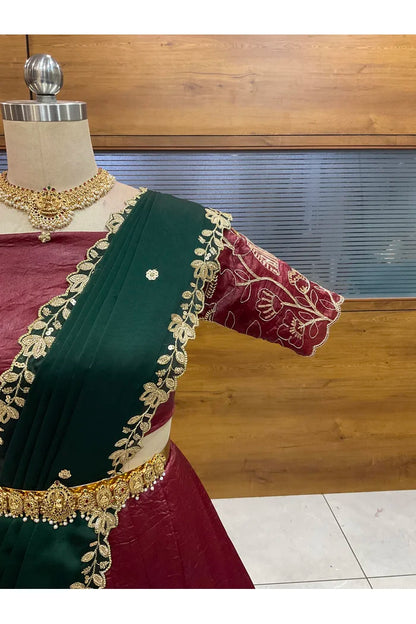 దక్షిణ భారత పండుగ సాంప్రదాయ హాఫ్ చీర (ఛవి) 