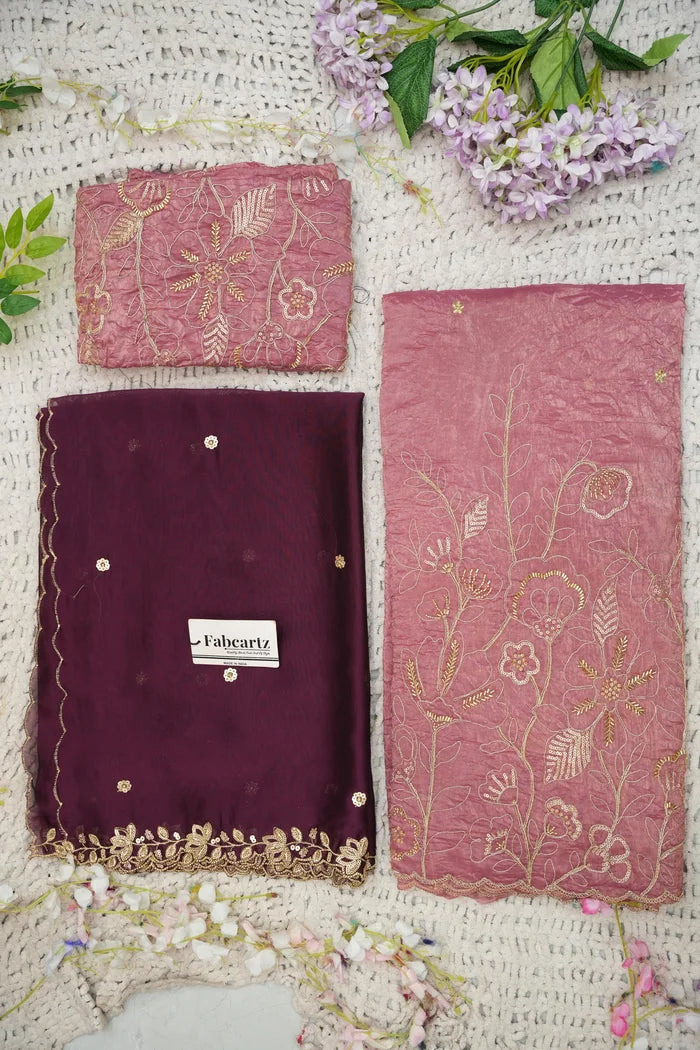 Beautiful South Indian Style Gold Crush Half Saree with Hand Work and Beads Work Blouse and Dupatta for Women | SitaRamam Kv
