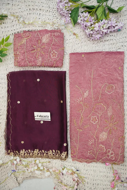 Beautiful South Indian Style Gold Crush Half Saree with Hand Work and Beads Work Blouse and Dupatta for Women | SitaRamam Kv