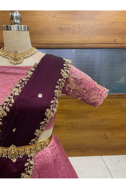 దక్షిణ భారత పండుగ సాంప్రదాయ హాఫ్ చీర (ఛవి) 