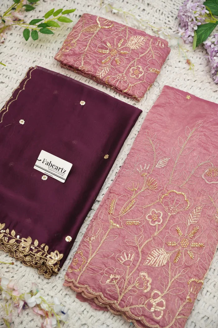 Beautiful South Indian Style Gold Crush Half Saree with Hand Work and Beads Work Blouse and Dupatta for Women | SitaRamam Kv