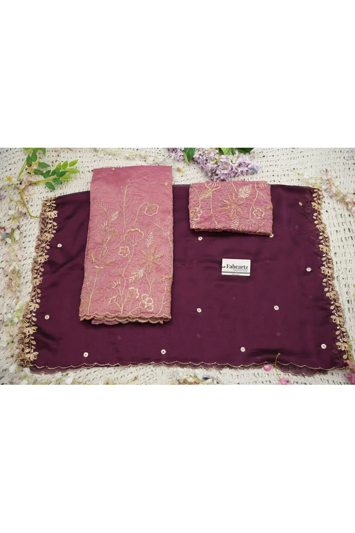 Beautiful South Indian Style Gold Crush Half Saree with Hand Work and Beads Work Blouse and Dupatta for Women | SitaRamam Kv