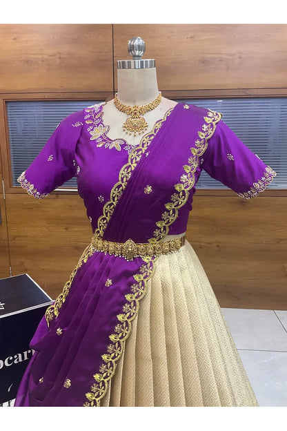 దక్షిణ భారత పండుగ సాంప్రదాయ హాఫ్ చీర (ఛవి) 