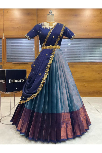 దక్షిణ భారత పండుగ సాంప్రదాయ హాఫ్ చీర (ఛవి) 