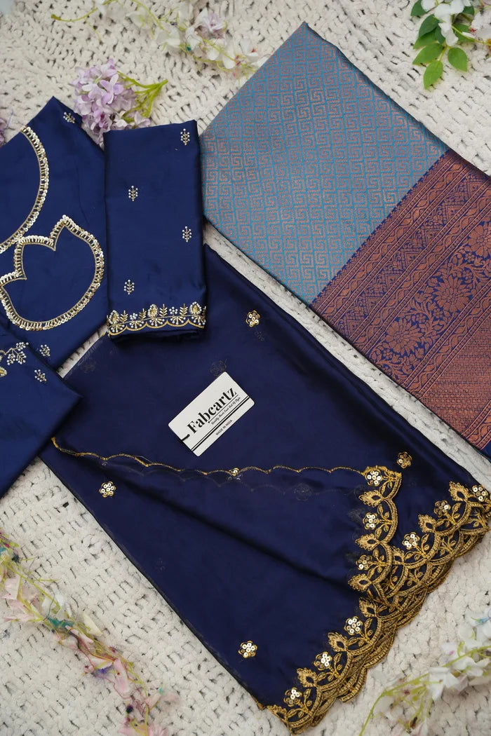 దక్షిణ భారత పండుగ సాంప్రదాయ హాఫ్ చీర (ఛవి) 