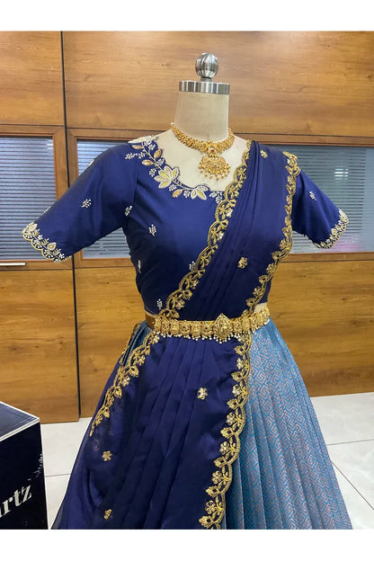 దక్షిణ భారత పండుగ సాంప్రదాయ హాఫ్ చీర (ఛవి) 