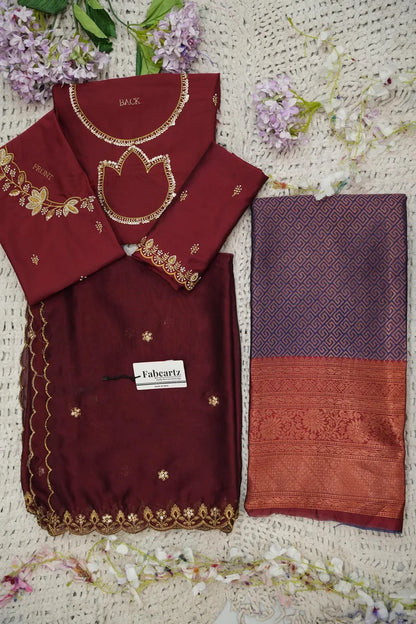 దక్షిణ భారత పండుగ సాంప్రదాయ హాఫ్ చీర (ఛవి) 