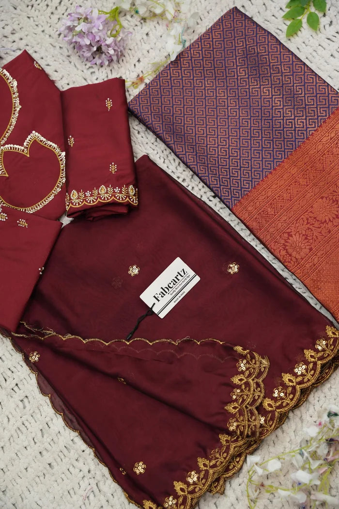 దక్షిణ భారత పండుగ సాంప్రదాయ హాఫ్ చీర (ఛవి) 