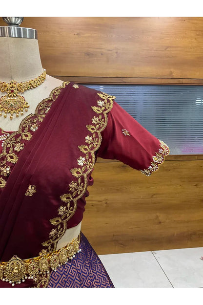 దక్షిణ భారత పండుగ సాంప్రదాయ హాఫ్ చీర (ఛవి) 