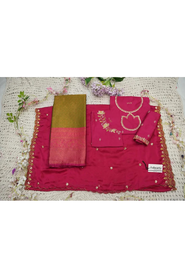 దక్షిణ భారత పండుగ సాంప్రదాయ హాఫ్ చీర (ఛవి) 