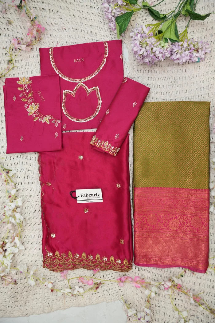 దక్షిణ భారత పండుగ సాంప్రదాయ హాఫ్ చీర (ఛవి) 