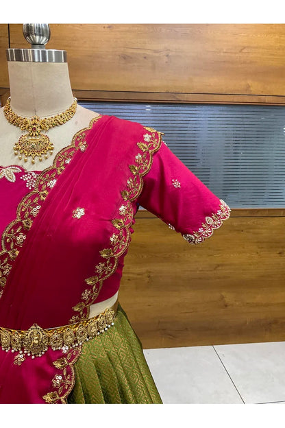 దక్షిణ భారత పండుగ సాంప్రదాయ హాఫ్ చీర (ఛవి) 