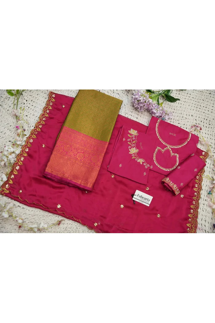 దక్షిణ భారత పండుగ సాంప్రదాయ హాఫ్ చీర (ఛవి) 