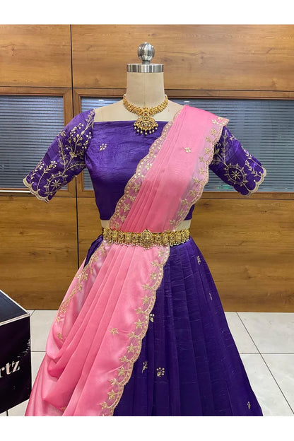 దక్షిణ భారత పండుగ సాంప్రదాయ హాఫ్ చీర (ఛవి) 