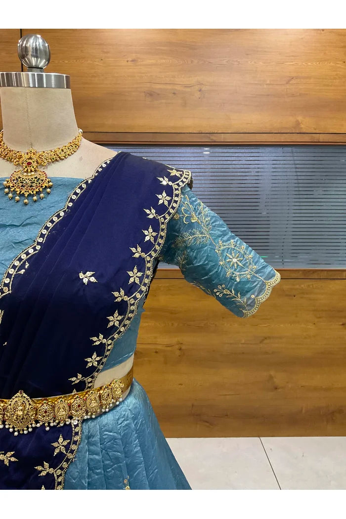 దక్షిణ భారత పండుగ సాంప్రదాయ హాఫ్ చీర (ఛవి) 
