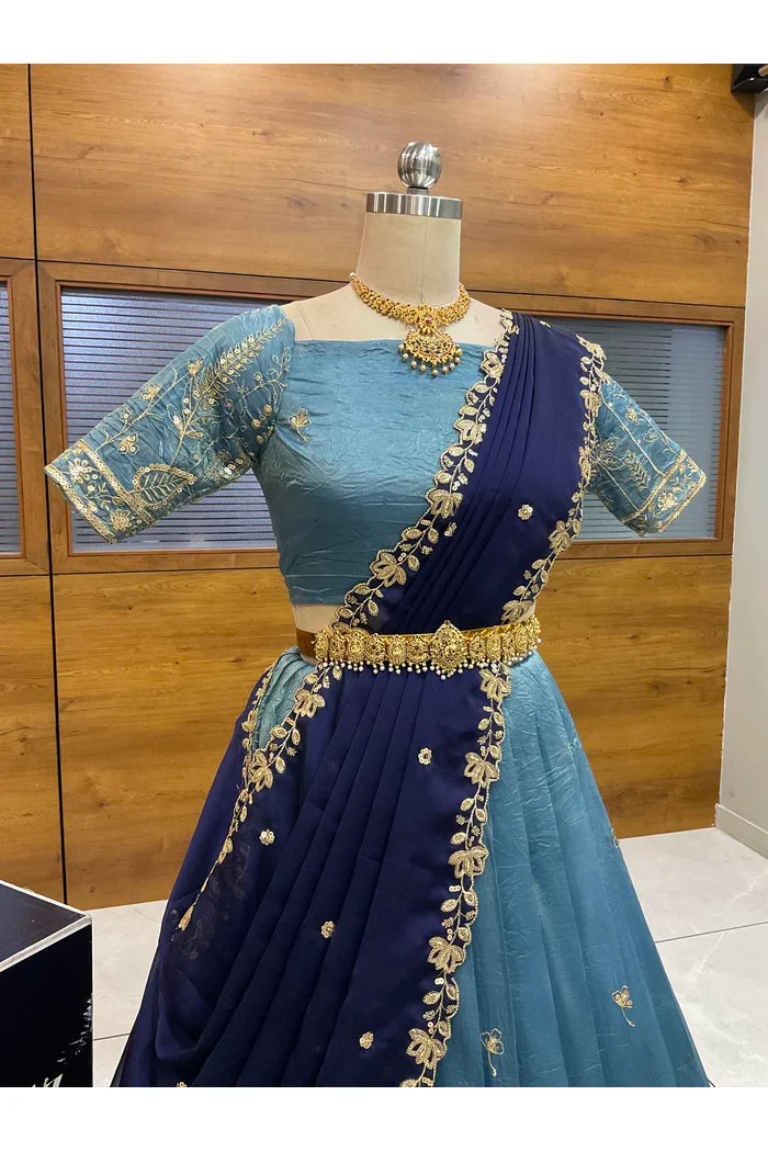 దక్షిణ భారత పండుగ సాంప్రదాయ హాఫ్ చీర (ఛవి) 