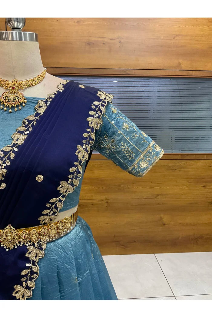 దక్షిణ భారత పండుగ సాంప్రదాయ హాఫ్ చీర (ఛవి) 