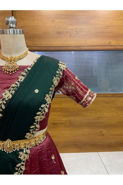 దక్షిణ భారత పండుగ సాంప్రదాయ హాఫ్ చీర (ఛవి) 