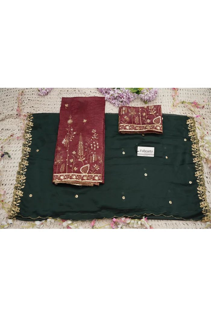 దక్షిణ భారత పండుగ సాంప్రదాయ హాఫ్ చీర (ఛవి) 