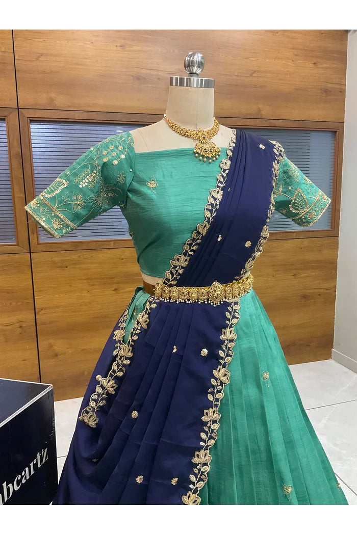 దక్షిణ భారత పండుగ సాంప్రదాయ హాఫ్ చీర (ఛవి) 