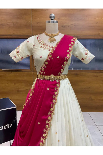 దక్షిణ భారత పండుగ సాంప్రదాయ హాఫ్ చీర (ఛవి) 