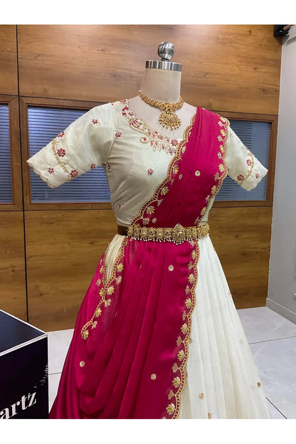 దక్షిణ భారత పండుగ సాంప్రదాయ హాఫ్ చీర (ఛవి) 