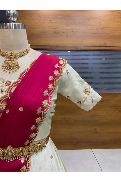 దక్షిణ భారత పండుగ సాంప్రదాయ హాఫ్ చీర (ఛవి) 