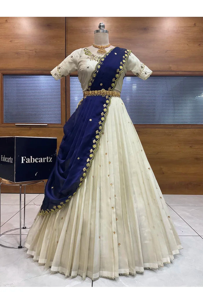 దక్షిణ భారత పండుగ సాంప్రదాయ హాఫ్ చీర (ఛవి) 