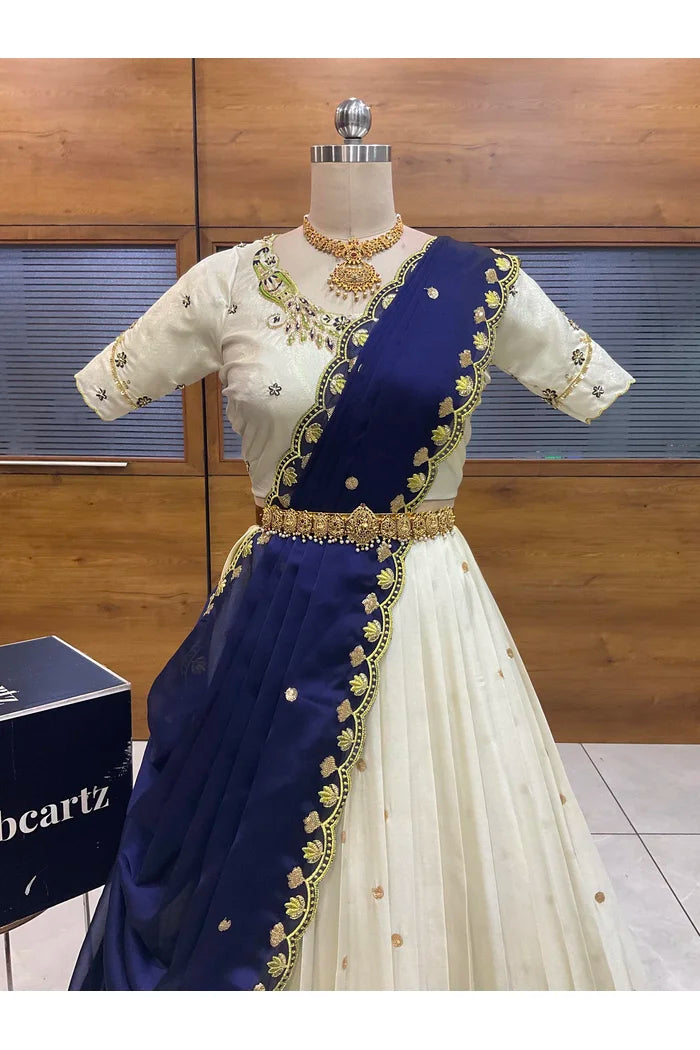 దక్షిణ భారత పండుగ సాంప్రదాయ హాఫ్ చీర (ఛవి) 