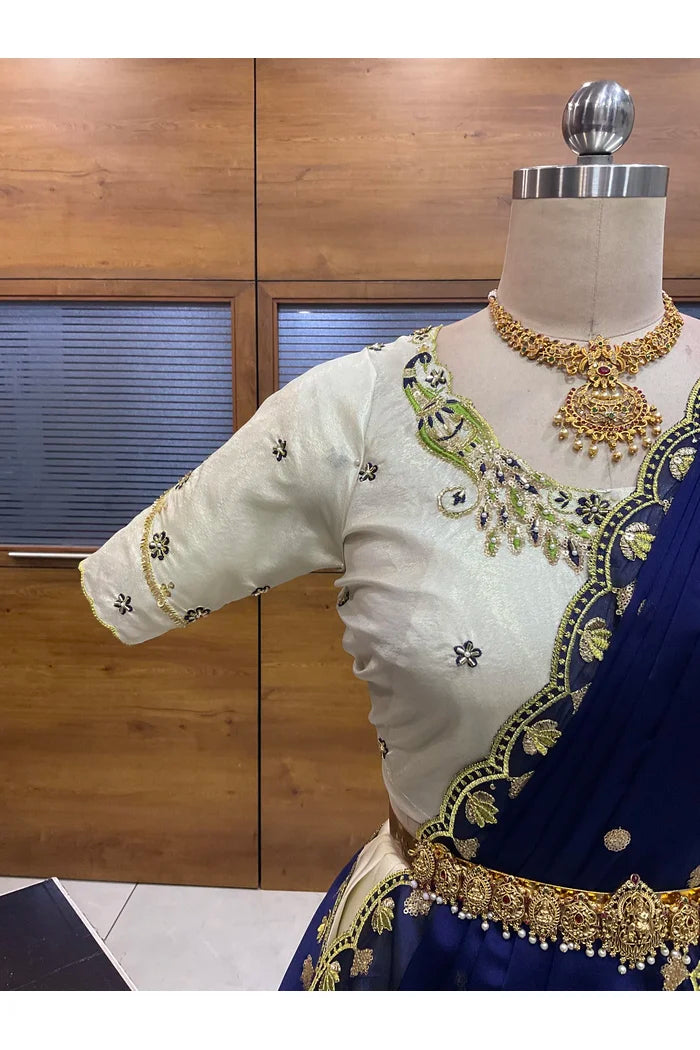 దక్షిణ భారత పండుగ సాంప్రదాయ హాఫ్ చీర (ఛవి) 